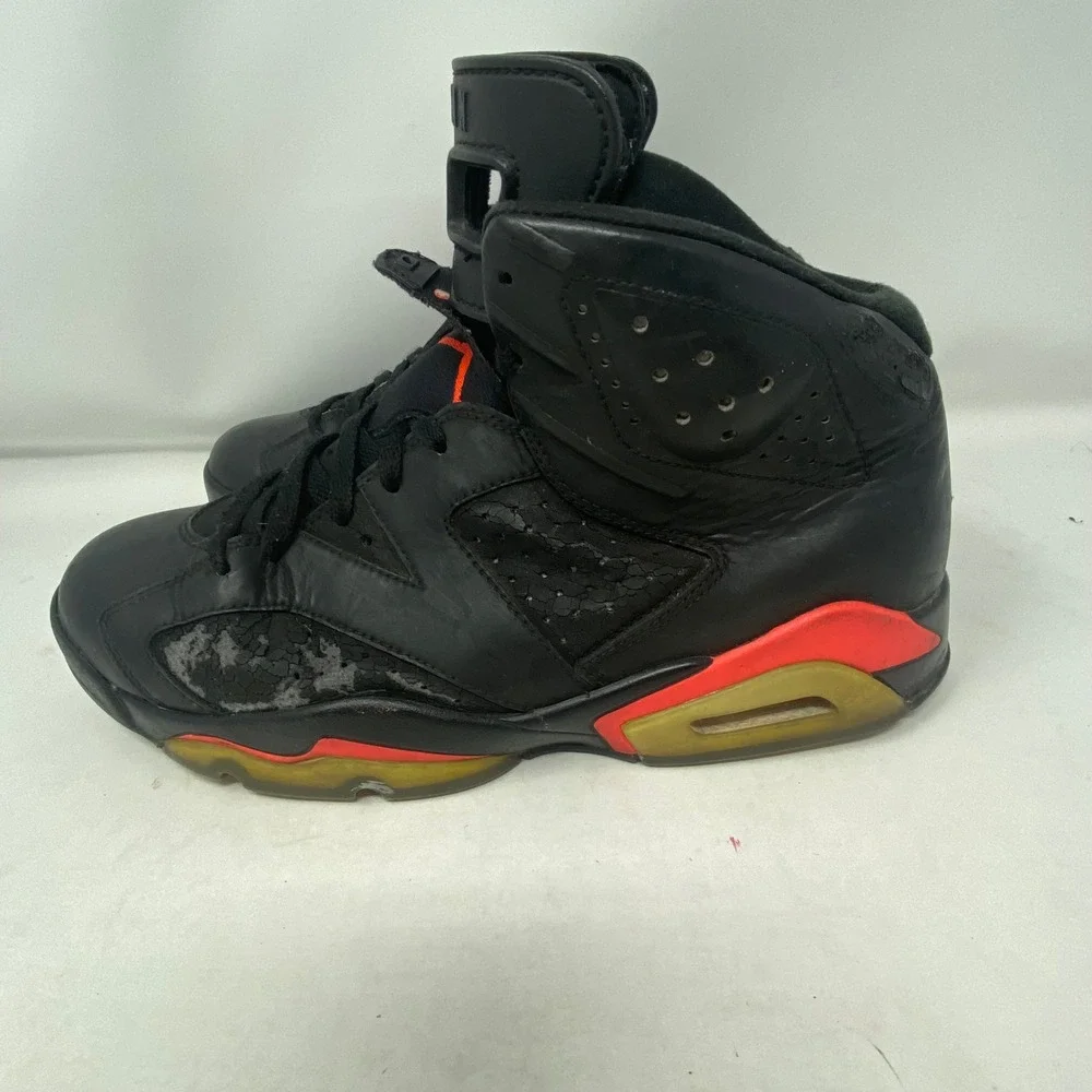 Jordan 6 Retro Infrared 2014 Black Infrared Sneakers 384664-023 Mens Size 9